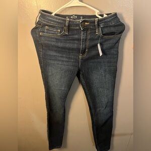 Hollister High rise dark wash super skinny jeans
